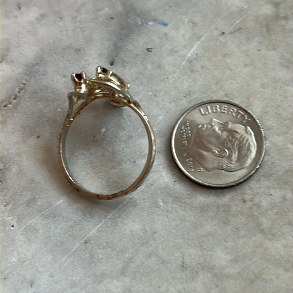 Elegant Vintage Garnet Gemstones Ring Size 7 1970-1980’s Ring Genuine Garnets - Picture 9 of 9